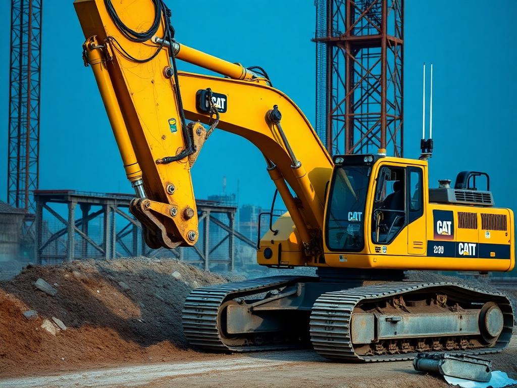 Escavatore con sistema di machine control GNSS in cantiere